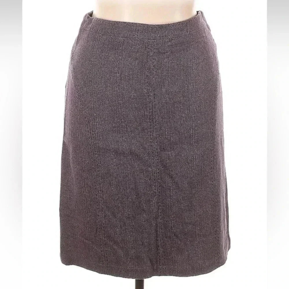 Coldwater Creek Classic Chic Grey Mauve Career Wool Blend Pencil Skirt Size 14
